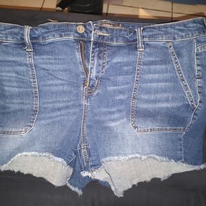 Torrid Distressed Blue Jean Shorts